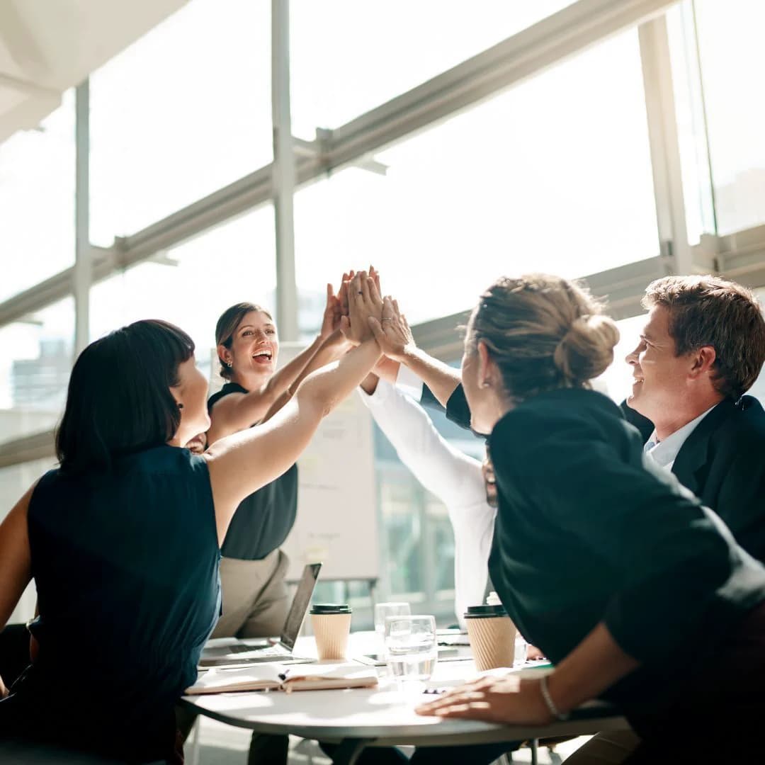 Our team celebrating a project milestone together